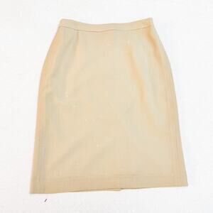 Izzat Baba Cream Straight Pencil Skirt Linen Blend Size 26